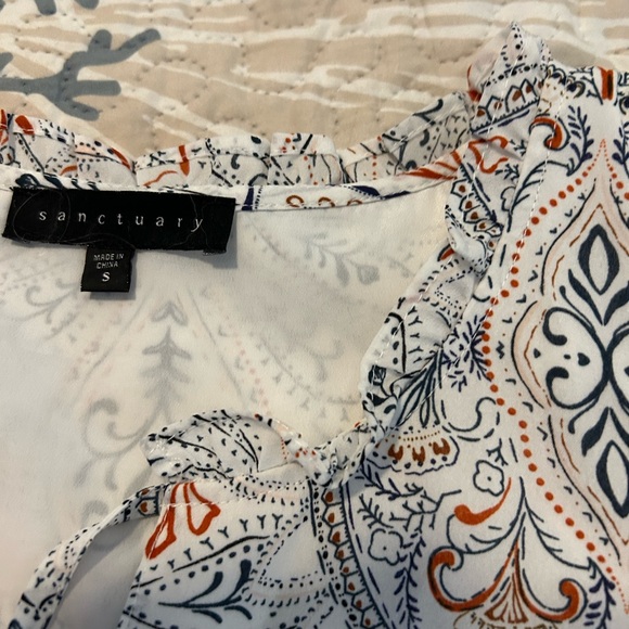 Sanctuary Paisley Print Dress in Navy & Orange - Picture 8 of 12